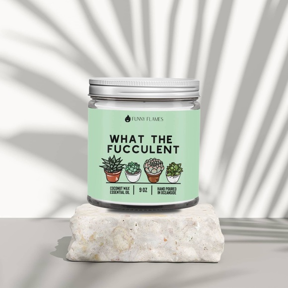 "What the Fucculent" 9oz Candle - Picture 2 of 5